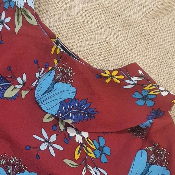 ♻️ 3 for $20 Bundle  NEW Peniwren Size 14 approx Floral Ruffle Top - Picture 2 of 4